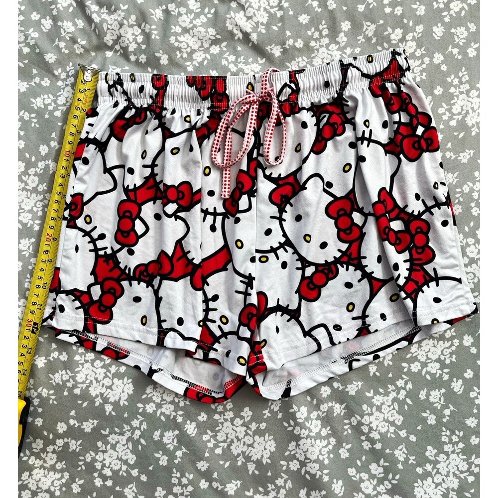 Hello Kitty Sanrio Sleep Shorts Womens Small Bioworld All Over Pajamas Y2K Style